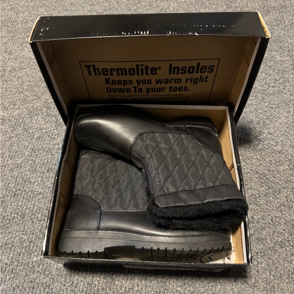Weatherproof Erica Black Boots Sz 7.5m Womens NEW